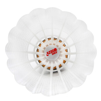 红双喜DHS耐打训练尼龙羽毛球塑料胶练习羽球6只装白色EG60