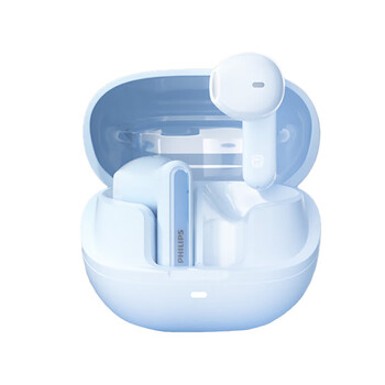 飞利浦（PHILIPS）半入耳式无线蓝牙耳机 通话降噪延迟低超长续航360°全景环绕高清通话 适用苹果华为 TAT2220 蓝色
