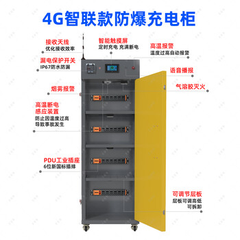 京安华防爆充电柜 锂电蓄电池 PDA 无人机4G物联智能柜 ZN-02D4G