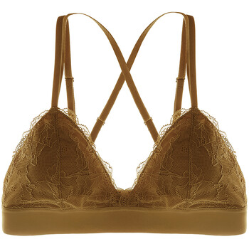 小胸法式蕾丝胸罩聚拢上托文胸薄款美背性感无钢圈内衣女 棕色 xl