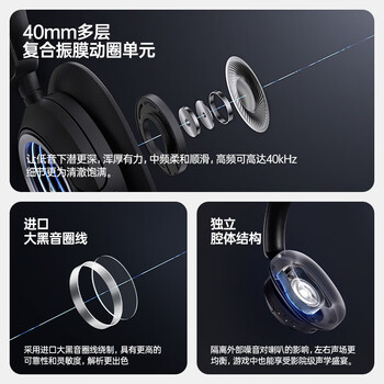 漫步者 Halo Space 头戴式主动降噪蓝牙耳机 无线蓝牙 2.4GHz 高清麦克风 破晓白