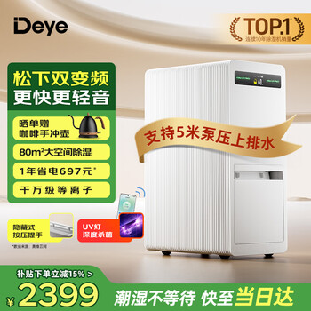 德业双变频除湿机/抽湿机除湿量40升单间90平净化除湿一体机家用大户型卧室地下室防潮轻音干衣DYD-P40