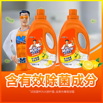 威猛先生(Mr Muscle) 地板清洁剂 2kg*2瓶 柠檬香型 瓷砖除菌除垢 浓缩配方 威猛先生(Mr Muscle) 地板清洁剂 2kg*2瓶 柠檬香型 瓷砖除菌除垢 浓缩配方
