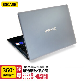 ESCASE 华为MateBook 14s保护壳21/22/2023款14英寸笔记本电脑保护套外壳 电脑配件磨砂白