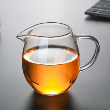 ULKNN 加厚玻璃公道杯玻璃分茶器大号玻璃茶海茶道配件 450ml龙胆公道杯