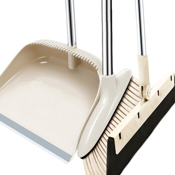 雅高 扫把簸箕套装 扫把三件套家用仿猪鬃毛软毛防风魔术扫把带刮刀