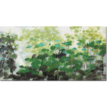 山东省美协会员 孙庆华 《荷塘》本人授权 带合影06600拍卖已结束