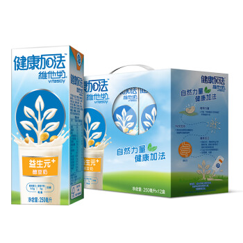 维他奶 健康加法益生元+醇豆奶植物奶蛋白饮料250ml*12盒 早餐奶 低糖健康营养豆奶 饮料礼盒装