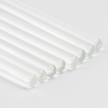 海斯迪克 玻璃搅拌棒 烘头实心玻璃棒 耐酸碱导流引流棒高温玻棒 6*15cm（10根/组）