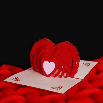 得印3D贺卡爱心 表白心意告白卡片 纸雕折叠立体元旦新年中秋节贺卡彩色剪纸感恩卡送国庆礼物卡片2531