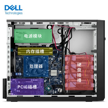 戴尔（DELL）PowerEdgeT150/T160 塔式服务器金蝶用友ERP台式电脑主机【T150】至强E-2324G 8G 1T硬盘