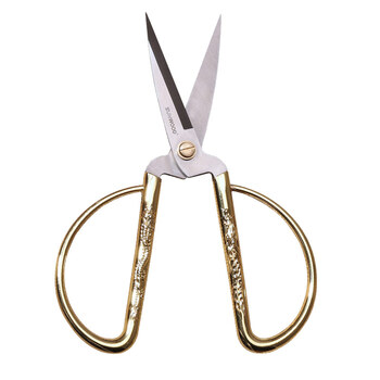 三木（SUNWOOD）190mm不锈钢龙凤呈祥结婚开业剪彩居家剪家用彩金剪刀 91121 