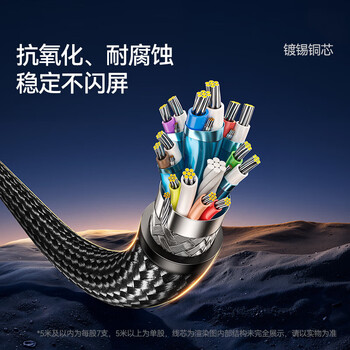 山泽（SAMZHE）HDMI线2.0版 4K数字高清线 3D视频线 笔记本电脑机顶盒连接显示器 即插即用 1米 HZP10