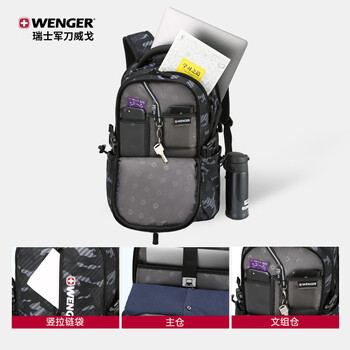威戈瑞士军刀15.6英寸笔记本电脑包商务双肩包背包男女出差
