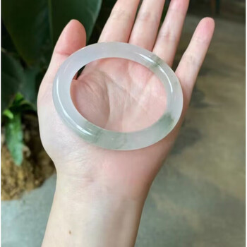 莆匠人冰种天山翠手镯新疆金丝玉手镯女款冰翠飘花翡翠色玉石手镯玉镯