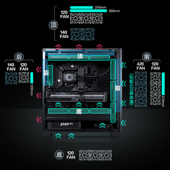 追风者(PHANTEKS)XT523黑中塔台式电脑办公ATX主板机箱(配140风扇*3/网孔面板/高效散热/360水冷位/5070) 追风者(PHANTEKS)XT523黑中塔台式电脑办公ATX主板机箱(配140风扇*3/网孔面板/高效散热/360水冷位/5070)
