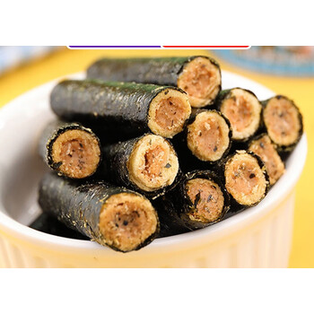 海苔肉松卷夹心海苔脆袋装海苔卷儿童零食海味即食蛋卷 肉松味【100包