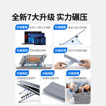 绿联笔记本支架电脑支架散热架折叠便携X型悬空增高铝合金适配苹果MacBook华为联想游戏本平板支架 绿联笔记本支架电脑支架散热架折叠便携X型悬空增高铝合金适配苹果MacBook华为联想游戏本平板支架