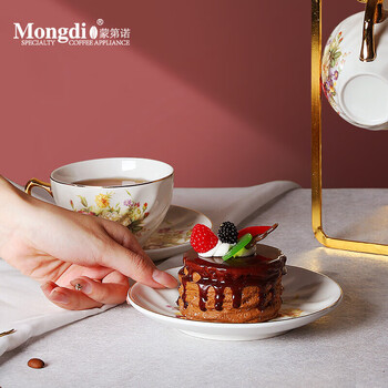 Mongdio咖啡杯套装国色天香咖啡杯轻奢高级新婚乔迁礼物礼盒装