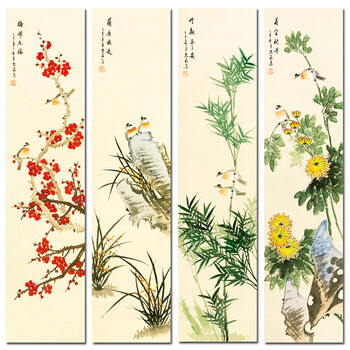 水墨梅兰竹菊型号规格- 京东