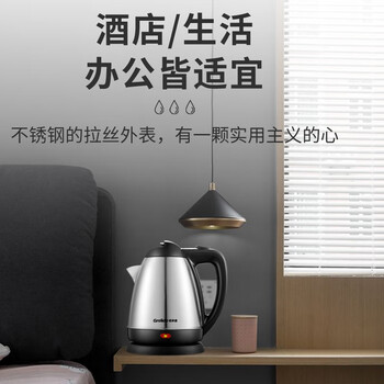 格来德（Grelide）电热水壶 烧水壶1.2L 304不锈钢自动断电防干烧开水壶 WKF-9301 不锈钢色