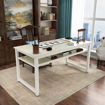 书法桌子书画桌毛笔专用写字台双层简易电脑书桌办公桌培训绘画桌白板