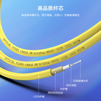 中天恒科 电信级光纤跳线尾纤LC-LC 单模双芯双工2.0跳纤光纤线 0.5米 ZT-L100-SM