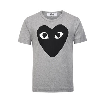 comme des garcons川久保玲大爱心圆领t恤短袖男女情侣款 灰色 m