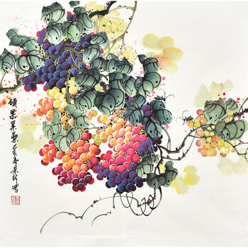 画家 颜俊鲁《寿康》拍卖已结束06齐白石再传弟子 蒋海青《秋实图》