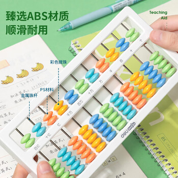 得力(deli)儿童算盘二年级下 7珠11档教学算盘珠心算数学教具教材同步 珠算算盘 学生文具生日开学礼物 得力(deli)儿童算盘二年级下 7珠11档教学算盘珠心算数学教具教材同步 珠算算盘 学生文具生日开学礼物