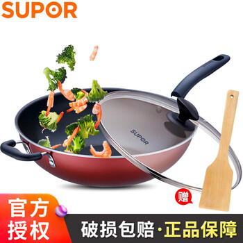 
                                                            苏泊尔（SUPOR）炒锅 不粘锅平底家用炒菜锅大容量34CM燃气灶明火专用锅具PC34S3                
