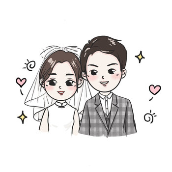 手绘头像定制q版代画形象照片转漫画卡通人物简笔画情侣设计制作 私人