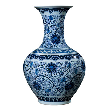 弗拉基米景德镇陶瓷器手绘仿古青花瓷花瓶摆件客厅家居装饰工艺品摆设