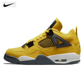 nike air jordan 4 lightning ls aj4电母黑黄麂皮 dh6927-061 44.