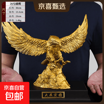 銅器 大展宏図 雄鷹展翅 家庭 応接間 事務室 装飾品 置物 雄鹰展翅价格报价行情- 京东