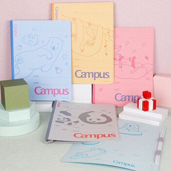 国誉(KOKUYO)进口Campus亲子小动物纸板装订文件收纳夹A4-S 白熊1个装FU-CA10-1