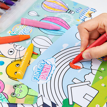 得力（deli）24色学生三角杆顺滑丝滑油画棒儿童蜡笔绘画笔涂鸦易握(内含5张填色卡)热门商品