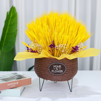 天然麦穗干花花束大麦开业 天然麦穗开业大麦花篮干花花束客厅摆件