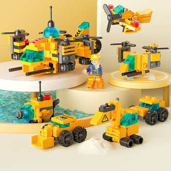 弥鹿sy兼容乐高迷你消防车警车坦克系列男女孩启蒙拼装积木玩具87321