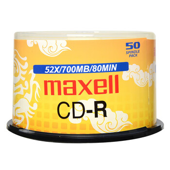 麦克赛尔（Maxell）CD-R光盘 刻录盘  光盘空白 光碟 48速700M 龙纹金盘桶装50片 金融合规/医疗影像/教育课件