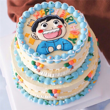 芙滋窝新款波吉王子生日蛋糕国王排名蛋糕儿童卡通动漫定制全国同城