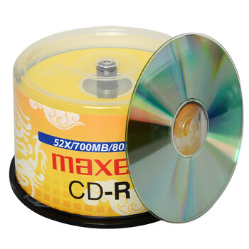 麦克赛尔（Maxell）CD-R光盘 刻录盘  光盘空白 光碟 48速700M 龙纹金盘桶装50片 金融合规/医疗影像/教育课件