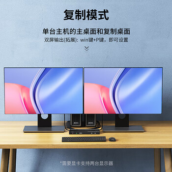 毕亚兹 HDMI KVM切换器二进二出带外置按键 显卡扩展双屏幕2进2出高清4K@60Hz键鼠屏共享器 KVM29