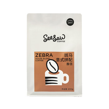 Seesaw 斑马意式拼配咖啡豆200g/包 经典意式醇苦风味口粮豆 Seesaw 斑马意式拼配咖啡豆200g/包 经典意式醇苦风味口粮豆