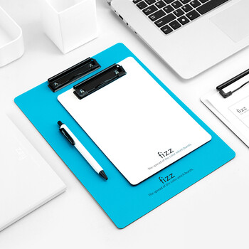 飞兹(fizz)高质感A4加厚PP书写板夹/写字垫板/硬文件夹板/办公用品/学生文具 天蓝A6383