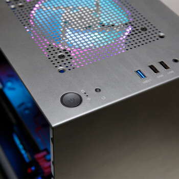 爱国者（aigo）YOGO M2钛灰色 桌面台式主机电脑小机箱（支持M-ATX主板/240水冷/侧拉式钢化玻璃/多硬盘位）