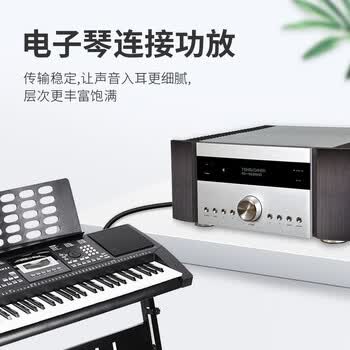 也仁 大两芯6.35音频线 公对公连接线 6.5mm音响对录线功放吉他电子琴调音台转接线 20米 YR-YP47