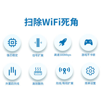 COMFAST wifi信号放大器 300M无线网络中继扩展器四天线强劲穿墙家用无线路由器WiFi信号增强器CF-WR306S