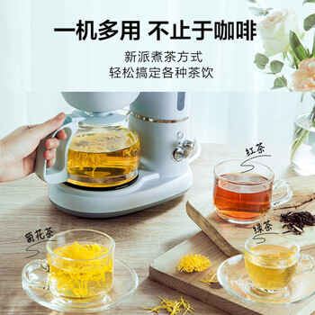 小熊（Bear） 美式咖啡机 家用滴漏式全自动咖啡迷你机泡茶两用办公室煮茶咖啡壶送礼 KFJ-A06K1浅蓝色