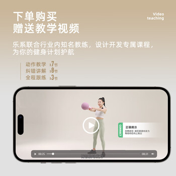 乐系（lexi）软壶铃女健身家用练臀软式壶铃运动力量训练提壶哑铃 6公斤粉色